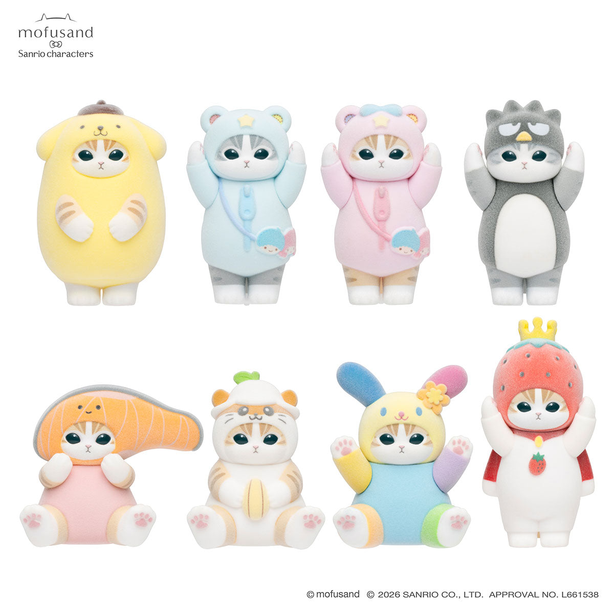 mofusand x Sanrio Flocked Figure Collection vol.3 (8 designs)